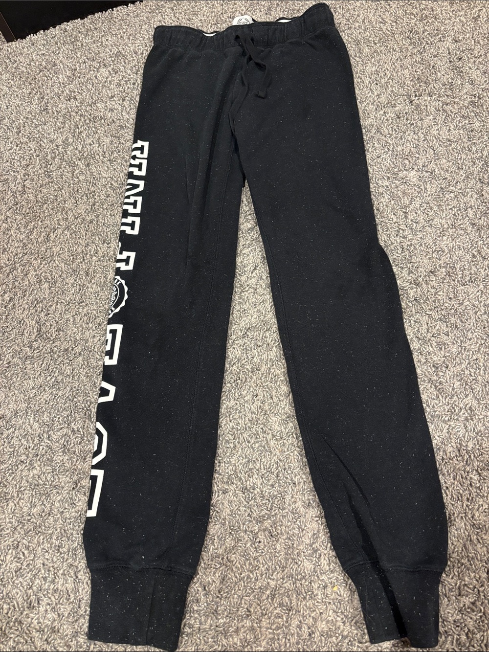 PINK Victoria's Secret Black Kids Jogger Sweatpants with White Side Logo